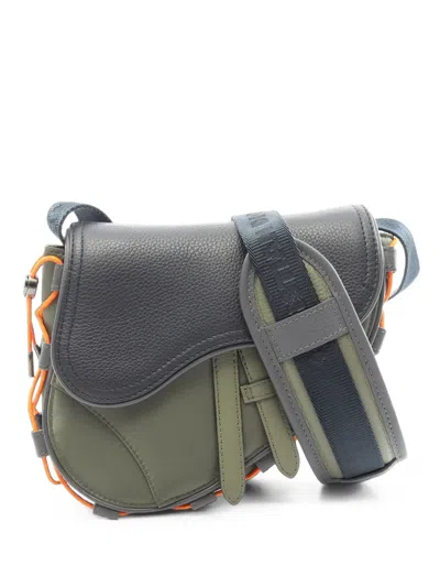 Pre-owned Dior X Sacai 2010s Saddle Shoulder Bag In Green