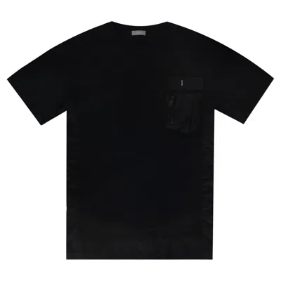 Pre-owned Dior X Sacai Crossover Cotton T-shirt With A Nylon Pocket In Black
