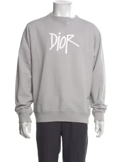 Pre-owned Dior X Shawn Stussy 2020 Graphic Print Sweatshirt In Gray