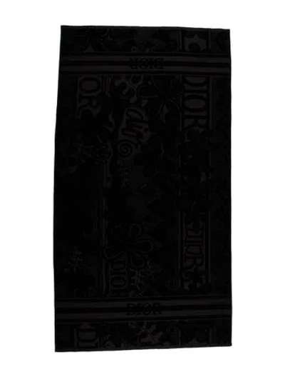 Pre-owned Dior X Shawn Stussy Beach Towel In Black