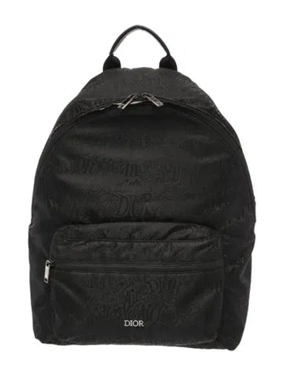 Pre-owned Dior X Shawn Stussy Nylon Backpack In Black