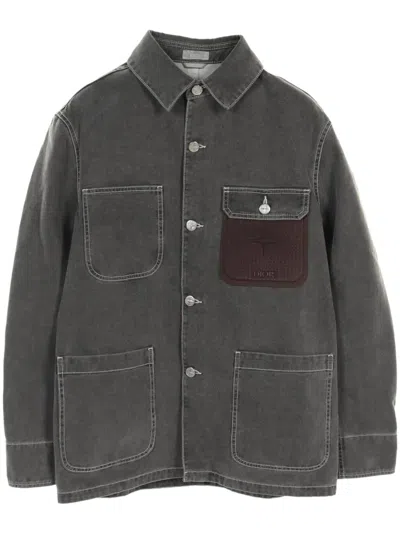 Pre-owned Dior X Stone Island 2010s Denim Jacket In Grey