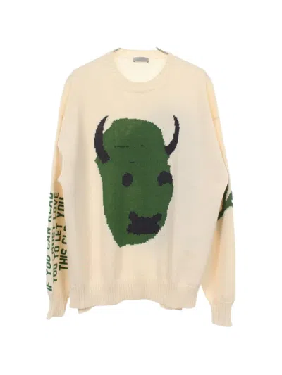 Pre-owned Dior X Travis Scott 2010s Cactus Jack Crew-neck Sweater In White