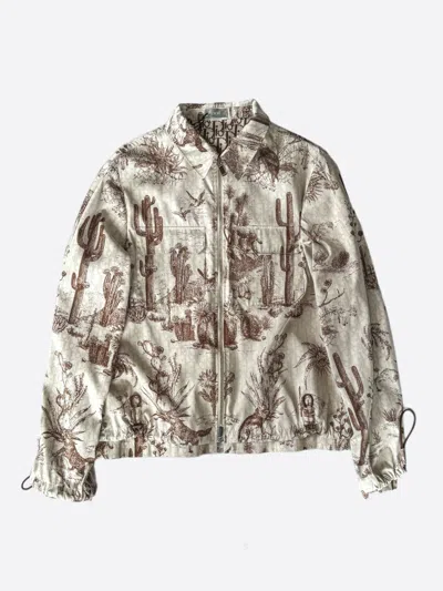 Pre-owned Dior X Travis Scott Dior Cactus Jack Brown & White Oblique Jacket