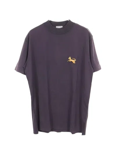 Pre-owned Dior Xpeter Doig 2010s Lion-embroidered T-shirt In Purple
