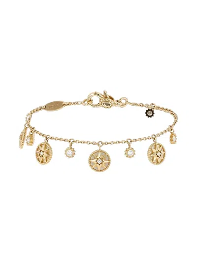 Pre-owned Dior Yellow Gold Rose Des Vents Diamond Bracelet