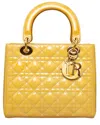 Dior Yellow Leather Medium Lady Handbag (authentic Pre-loved) In Yellow