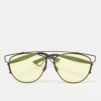 Pre-owned Dior Yellow/black 65z2k Technologic Aviator Sunglasses