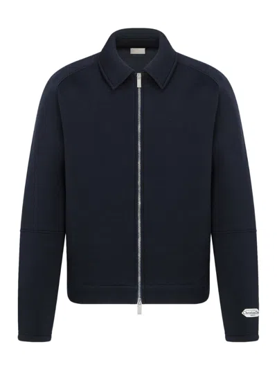 Dior Zip-up Jacket With Christian  Paris Label In Blue