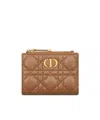Dior Zip Wallet In Brown