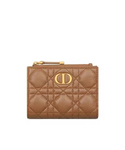 Dior Zip Wallet In Brown