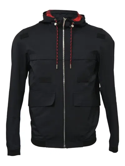 Pre-owned Dior Zipped Hooded Parka Jacket In Black