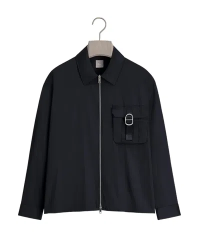 Dior Zipped Overshirt With Cd Buckle In Black