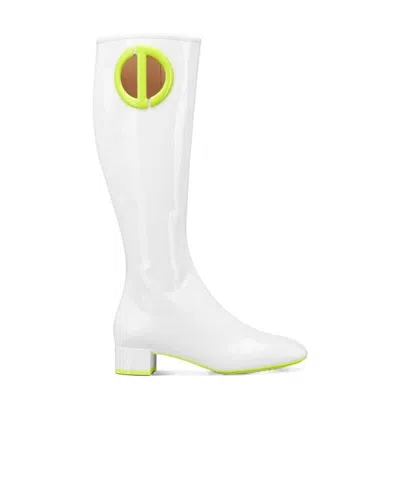 Dior Zipper Boots In White