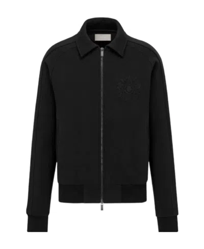 Dior Zipper Casual Jacket In Black