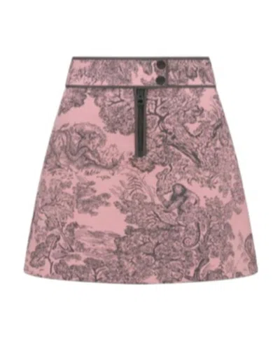 Dior Zipper Detail Skirt In Pink