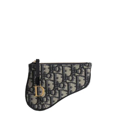 Dior Zipper Key Pouch In Blue