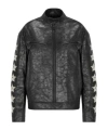 Dior Zipper Long-sleeved Leather Jacket In Black