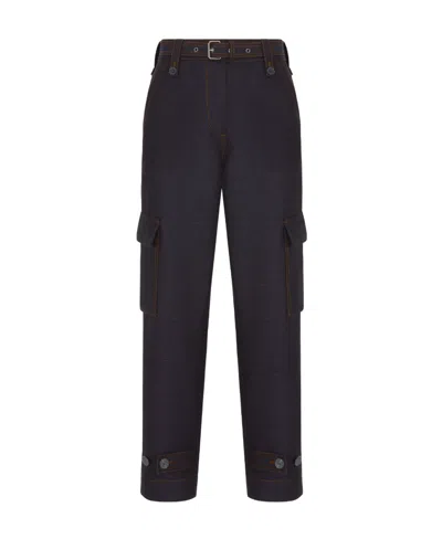 Dior Zipper Overalls Jeans In Blue