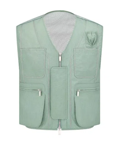 Dior Zipper Vest In Green