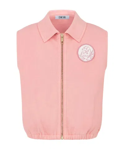 Dior Zipper Vest In Pink