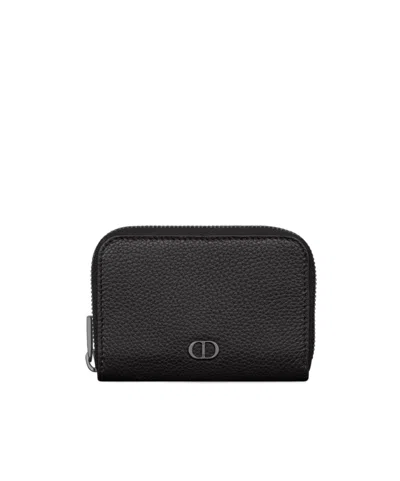 Dior Zipper Wallet In Black