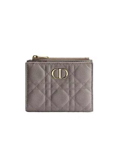 Dior Zipper Wallet In Gray