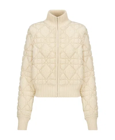 Dior Zippered Casual Coat In Nude