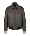 Dior Zippered Long-sleeved Leather Jacket In Black