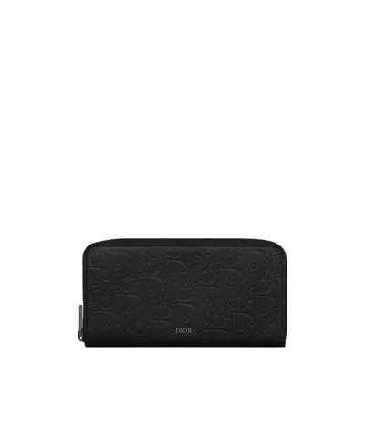 Dior Zippered Long Wallet In Black