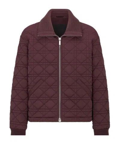 Dior Zippered Rattan Pattern Jacket In Red
