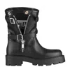 Dior Zippered Short Boots In Black