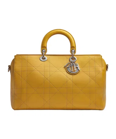 Dior Zippered Shoulder Bag In Yellow