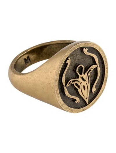 Pre-owned Dior Zodiac Signet Ring In Multi