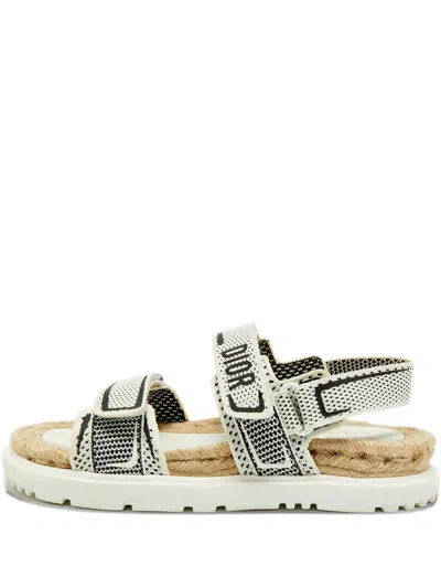 Pre-owned Dior Act Adjustable-strap Sandals In White