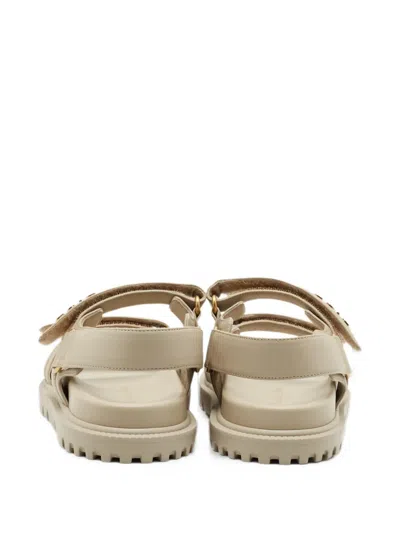 Pre-owned Dior Act Flat Sandals In Neutrals