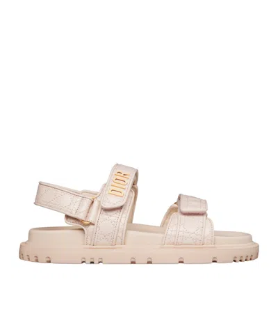 Dior Act Flat Sandals In Nude
