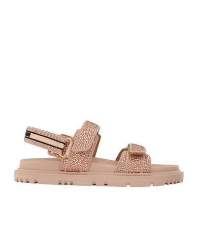 Dior Act Flat-soled Sandals In Nude