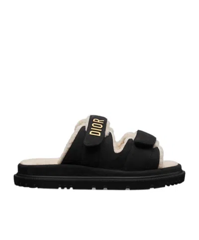 Dior Act Logo Sandals In Black