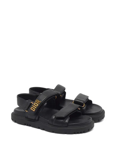 Pre-owned Dior Act Slingback Sandals In Black