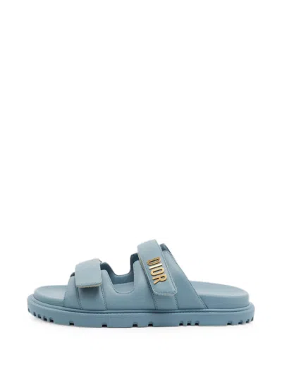 Pre-owned Dior Act Touch-strap Sandals In Blue