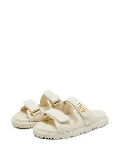 Pre-owned Dior Act Touch-strap Sandals In Neutrals