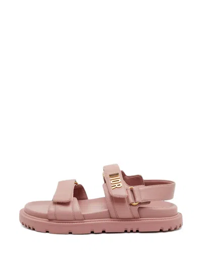 Pre-owned Dior Act Touch-strap Sandals In Pink