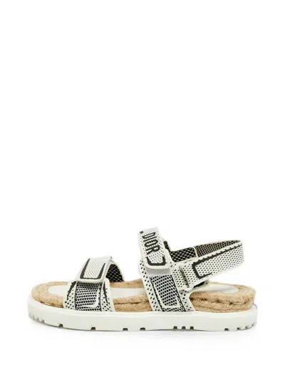 Pre-owned Dior Act Touch-strap Sandals In White