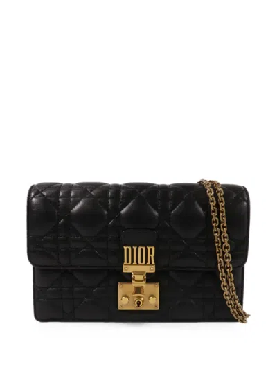 Pre-owned Dior Addict Cannage Cross Body Mini Bag In Black
