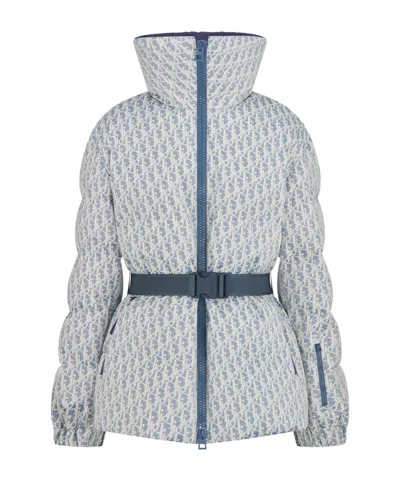 Dior Alps Belted Puffer Jacket In Blue