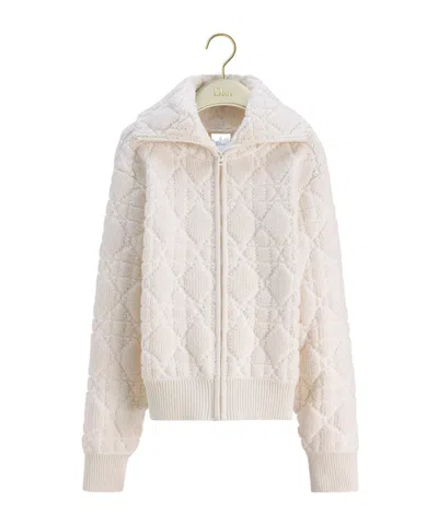 Dior Alps Cannage Zipped Jacket In Yellow
