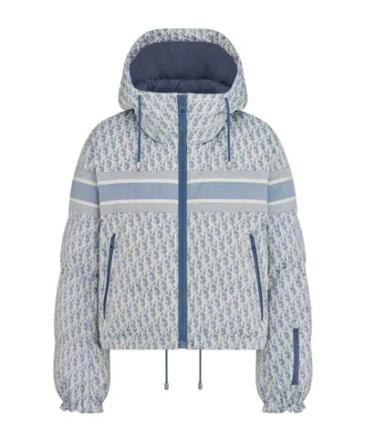 Dior Alps Cropped Puffer Jacket With Hood In Blue