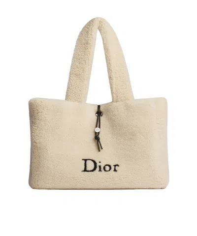 Dior Alps Medium Spongy Book Tote In Neutral