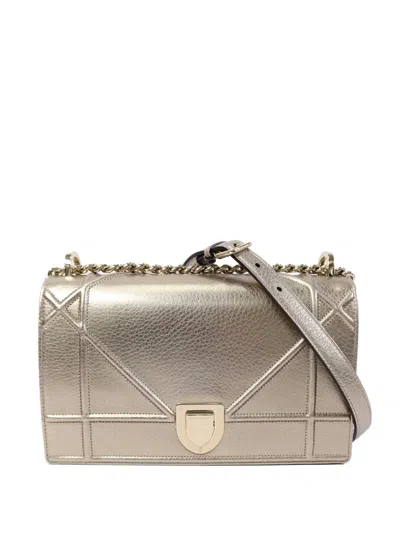 Pre-owned Dior Ama Chain Crossbody Bag In Gold